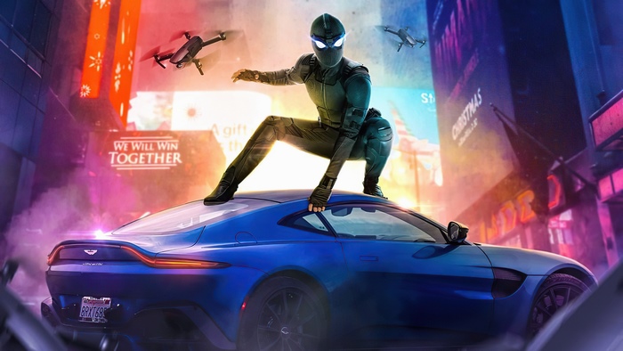 Spider-Man: Far From Home Stealth Suit on Car