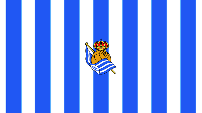 Real Sociedad Soccer Logo Blue White Stripes