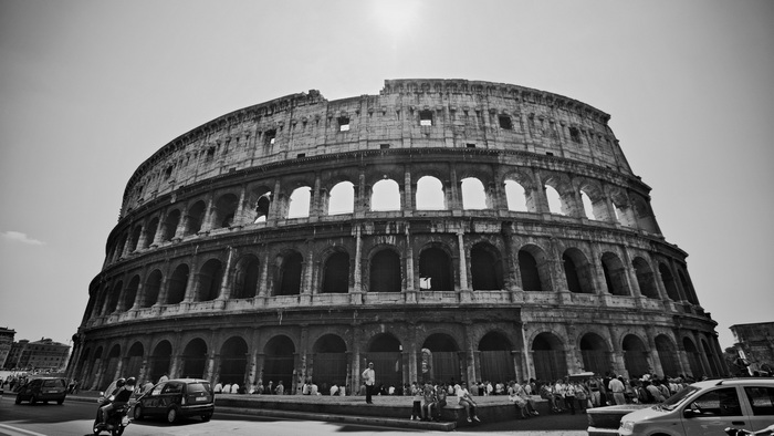 Black and White Colosseum in Rome