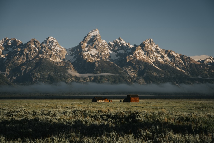 Mormon Row Barns with Grand Teton Mountains