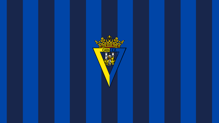 Cádiz CF Soccer Emblem on Blue Stripes