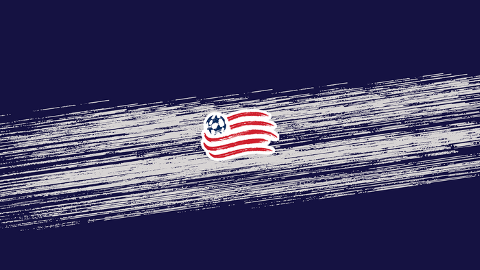 New England Revolution Soccer Logo with Brushstroke Flag
