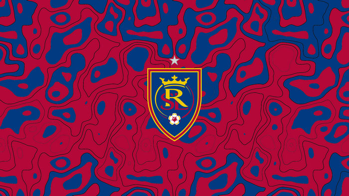 Real Salt Lake Soccer Logo on Abstract Pattern