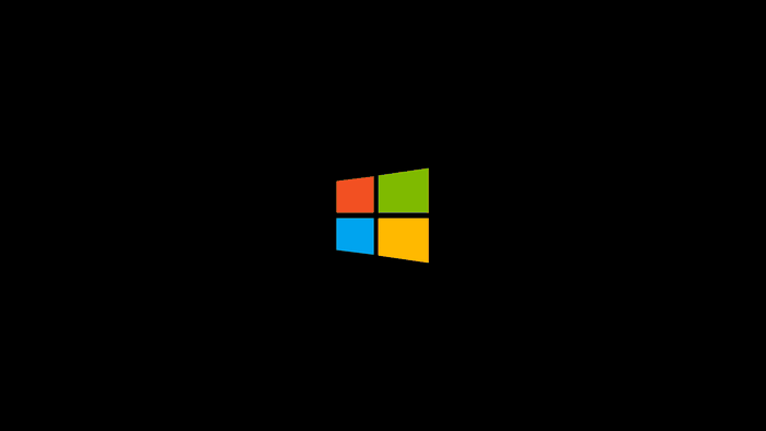 Windows 10 logo on black background 4K