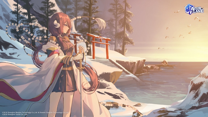 Azur Lane Mikasa Winter Coastal Shrine 4K