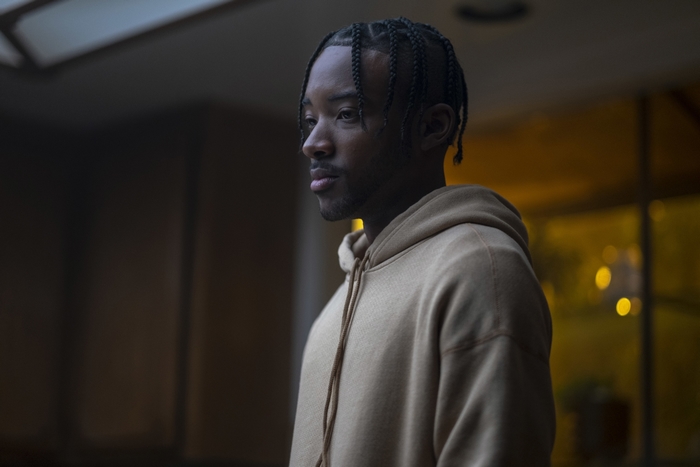 Algee Smith in Euphoria looking pensive