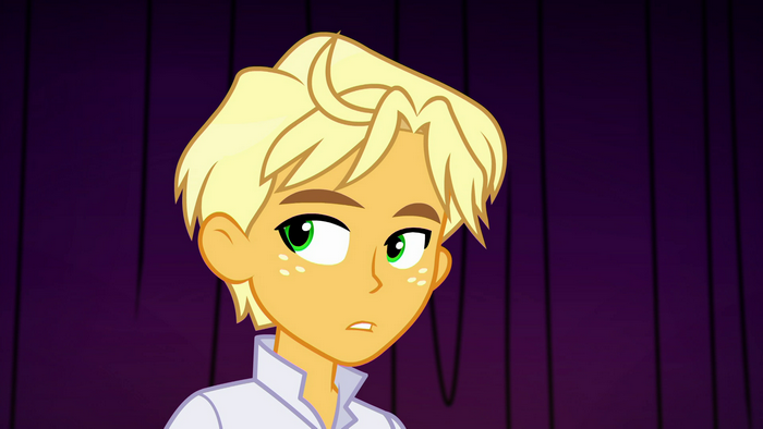 Ragamuffin with green eyes and freckles