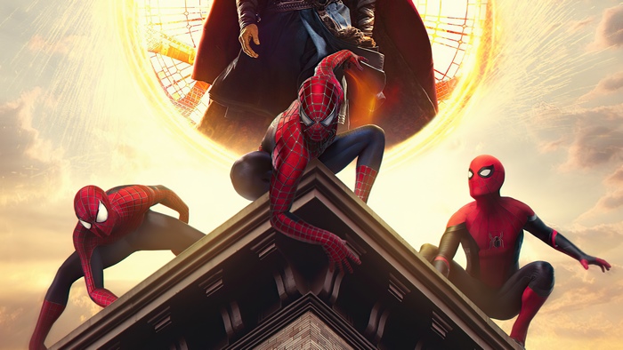 Spider-Man: No Way Home - Three Spider-Men on Rooftop