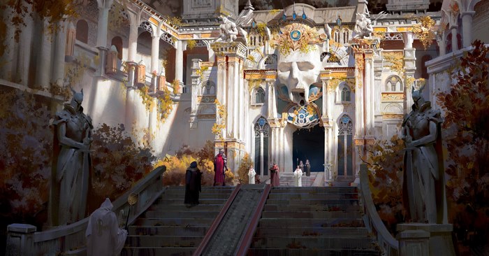 Dark City's Ancient Skull Temple Entrance