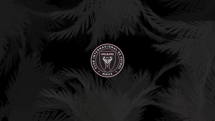 Inter Miami CF Emblem on Dark Palm Background