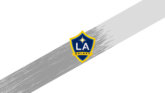 LA Galaxy Logo with Diagonal Grey Brush Stroke