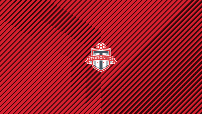 Toronto FC Logo on Red Striped Background