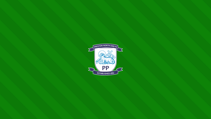 Preston North End FC Logo on Green Striped Background