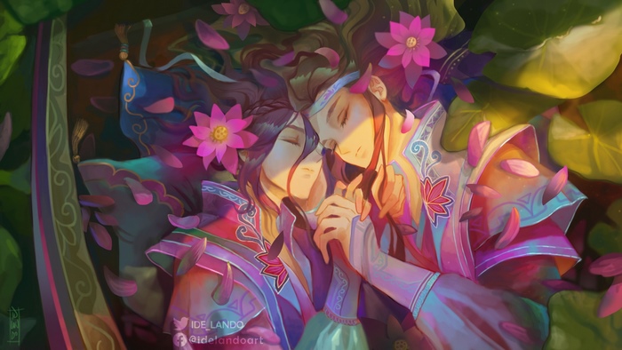 Wei Wuxian and Lan Wangji's Lotus Embrace