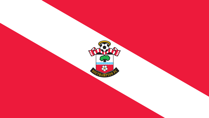 Southampton F.C. Soccer Emblem on Diagonal Flag