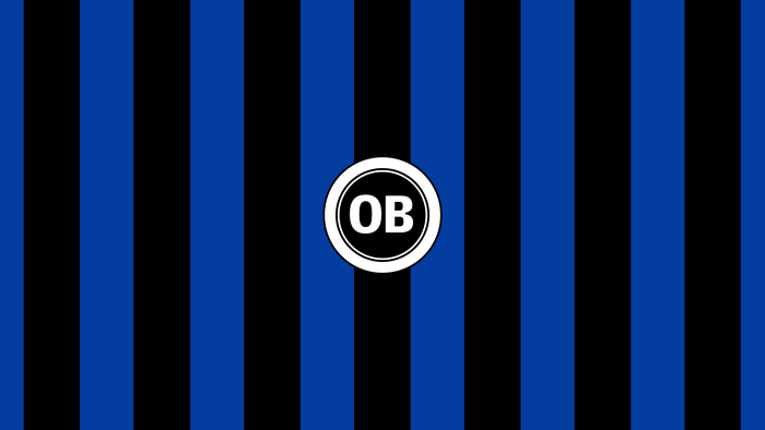 Odense Boldklub OB Logo Blue Black Stripes