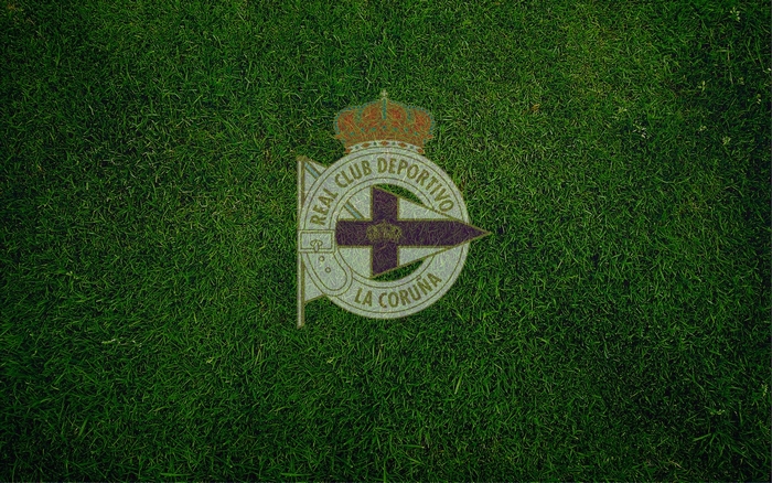 Deportivo La Coruña Soccer Logo on Grass