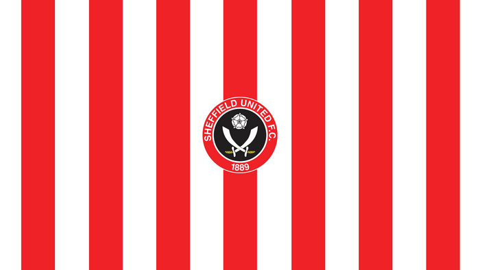 Sheffield United F.C. logo on red and white stripes