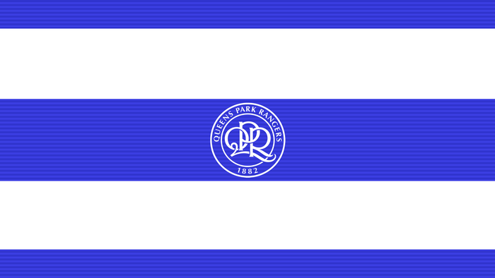 Queens Park Rangers F.C. logo on blue and white stripes