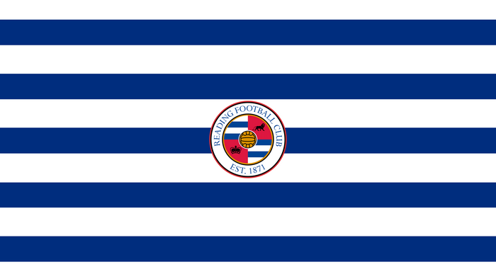 Reading F.C. logo on blue and white striped background