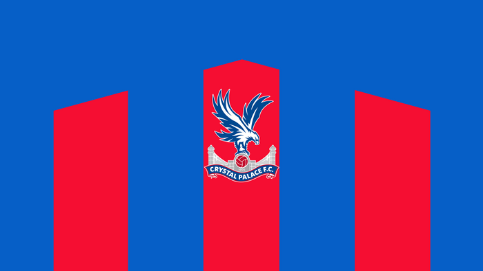 Crystal Palace F.C. logo on blue and red background