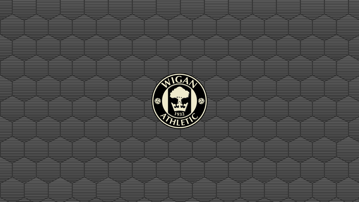 Wigan Athletic F.C. logo on a hexagonal pattern