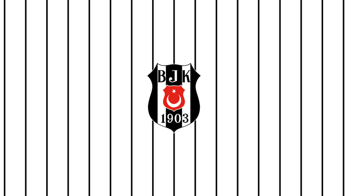 Beşiktaş J.K. emblem with Turkish flag on striped background