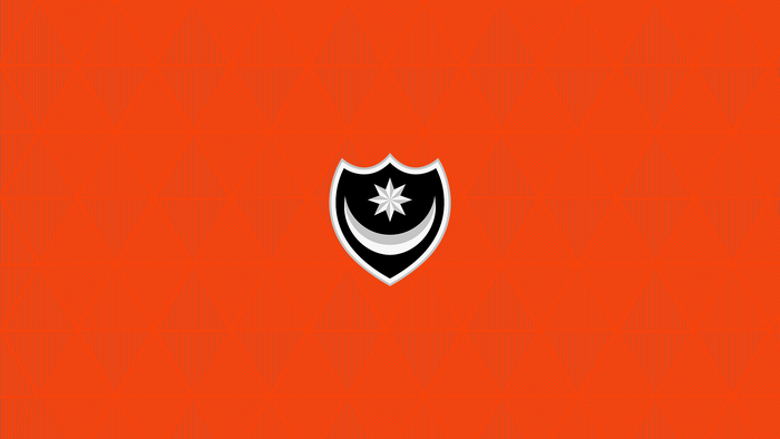 Portsmouth F.C. logo on orange background