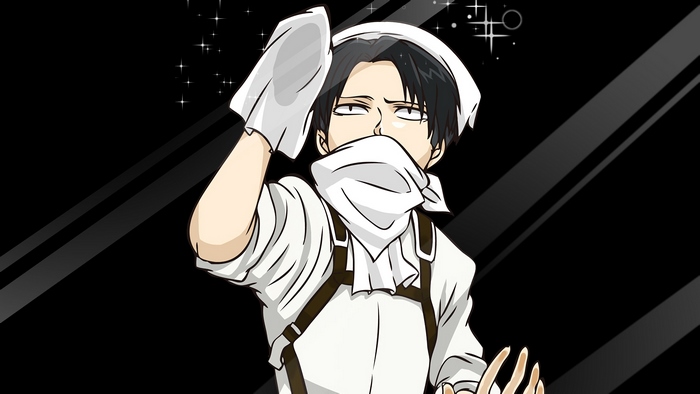Levi Ackerman in White Cleaning Outfit