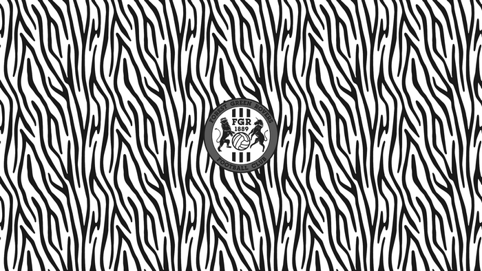 Forest Green Rovers F.C. logo on zebra print