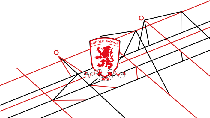Middlesbrough F.C. logo with abstract geometric design