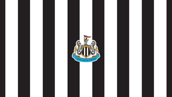 Newcastle United F.C. logo on black and white stripes