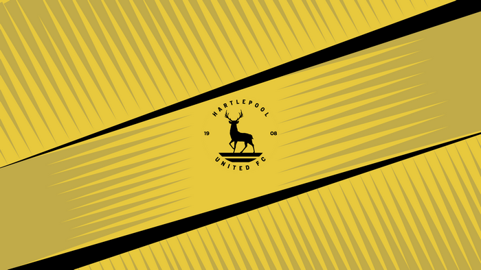 Hartlepool United FC logo emblem on yellow background
