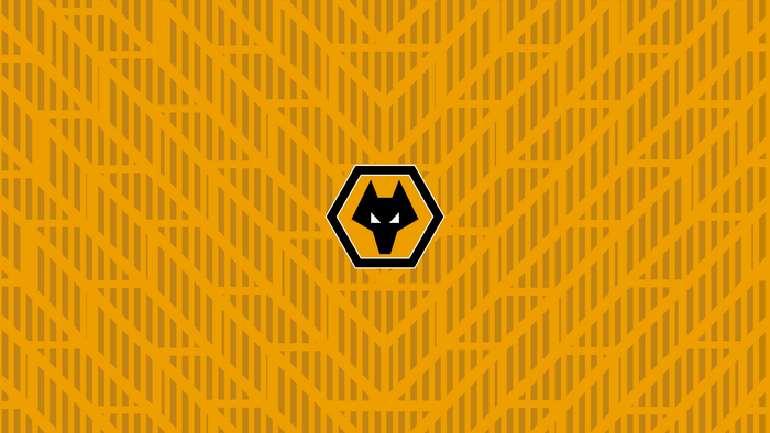 Wolverhampton Wanderers F.C. logo on orange geometric pattern