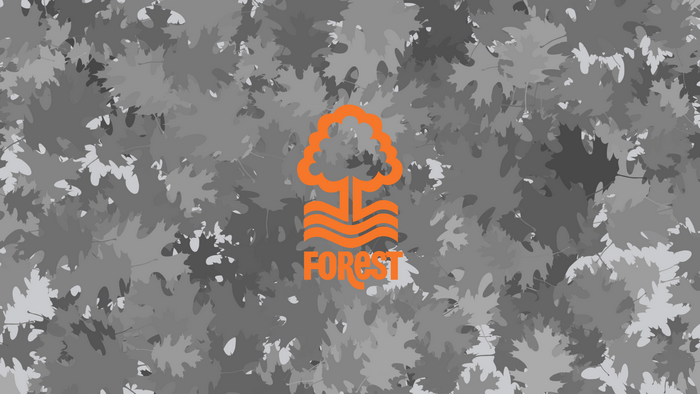 Nottingham Forest F.C. logo on a leaf background