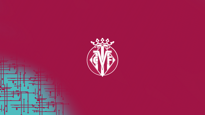 Villarreal CF logo emblem on a pink background