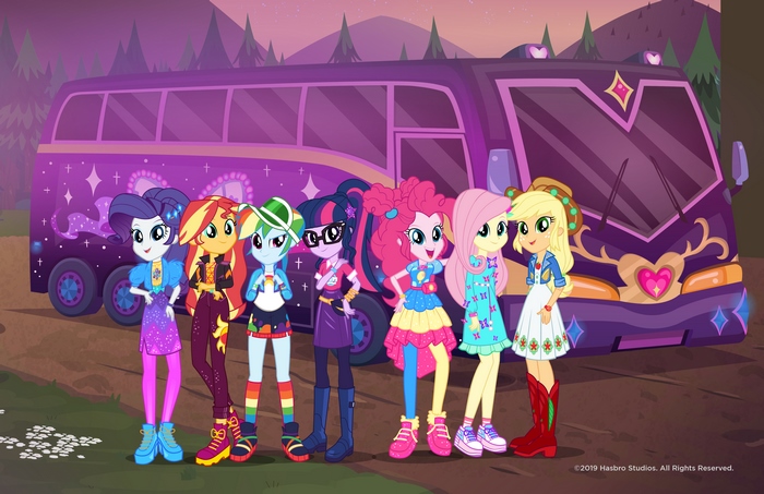 My Little Pony Equestria Girls in Front of Bus
