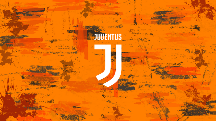 Juventus Logo on Abstract Orange Design