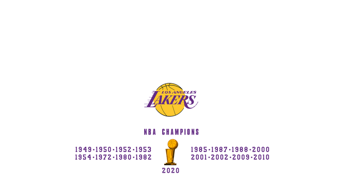 Los Angeles Lakers NBA Champions Logo with Championship Years
