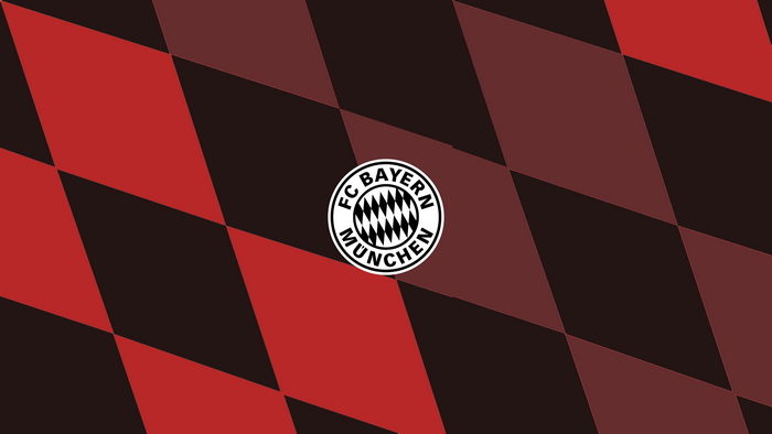 FC Bayern Munich logo on a red and black diamond pattern