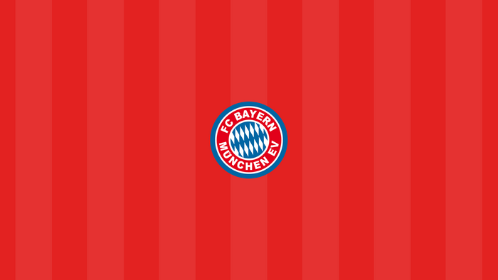 FC Bayern Munich logo on red striped background
