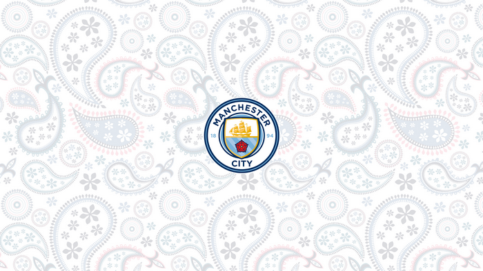 Manchester City F.C. logo on paisley pattern