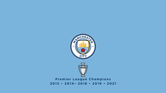 Manchester City Premier League Champions 2012, 2014, 2018, 2019, 2021