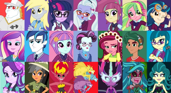 My Little Pony Equestria Girls characters collage