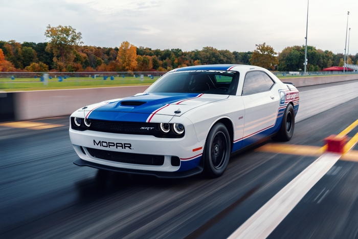 Dodge Challenger Mopar Drag Pak on the track