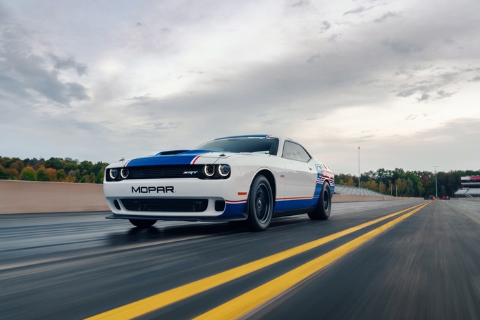 Dodge Challenger Mopar Drag Pak on the track