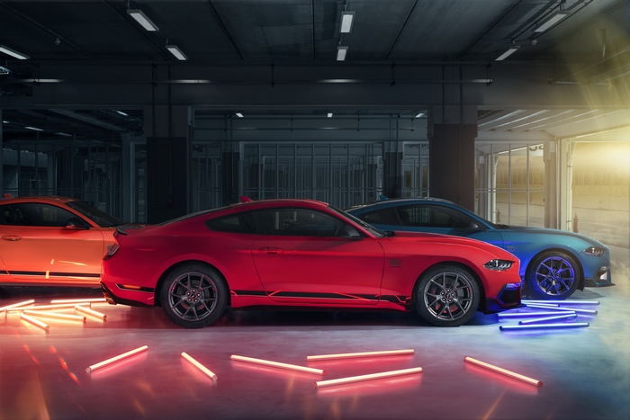 Ford Mustang Mach 1 Muscle Cars in Neon Lights