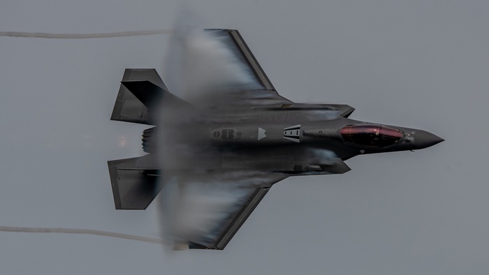 Lockheed Martin F-35 Lightning II jet fighter in flight