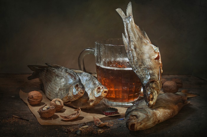 Still Life with Fish and Beer Mug