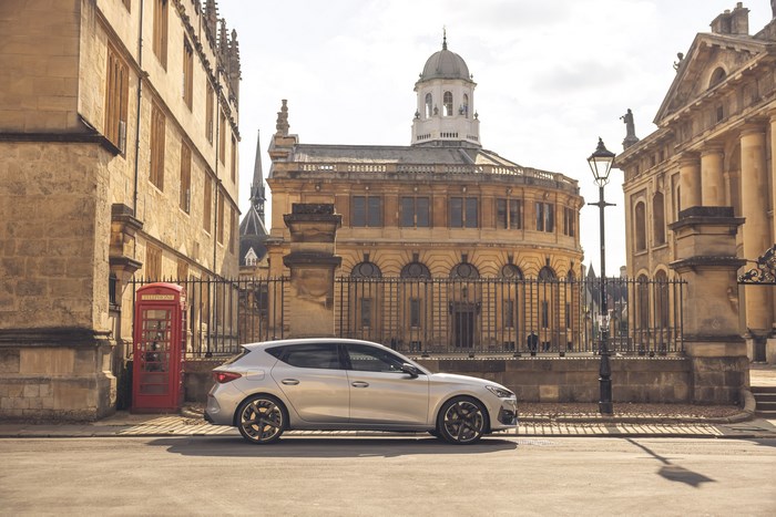 Silver 2021 Cupra Leon VZ3 parked in Oxford